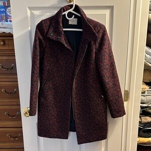 LOFT Women's Burgundy and Black Trench Coat
